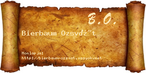 Bierbaum Ozsvát névjegykártya